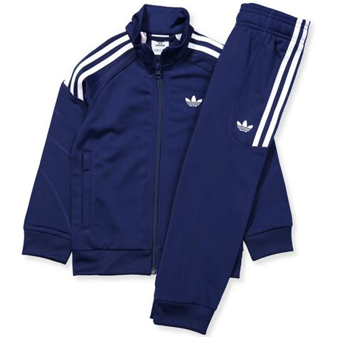 navy blue adidas originals tracksuit.